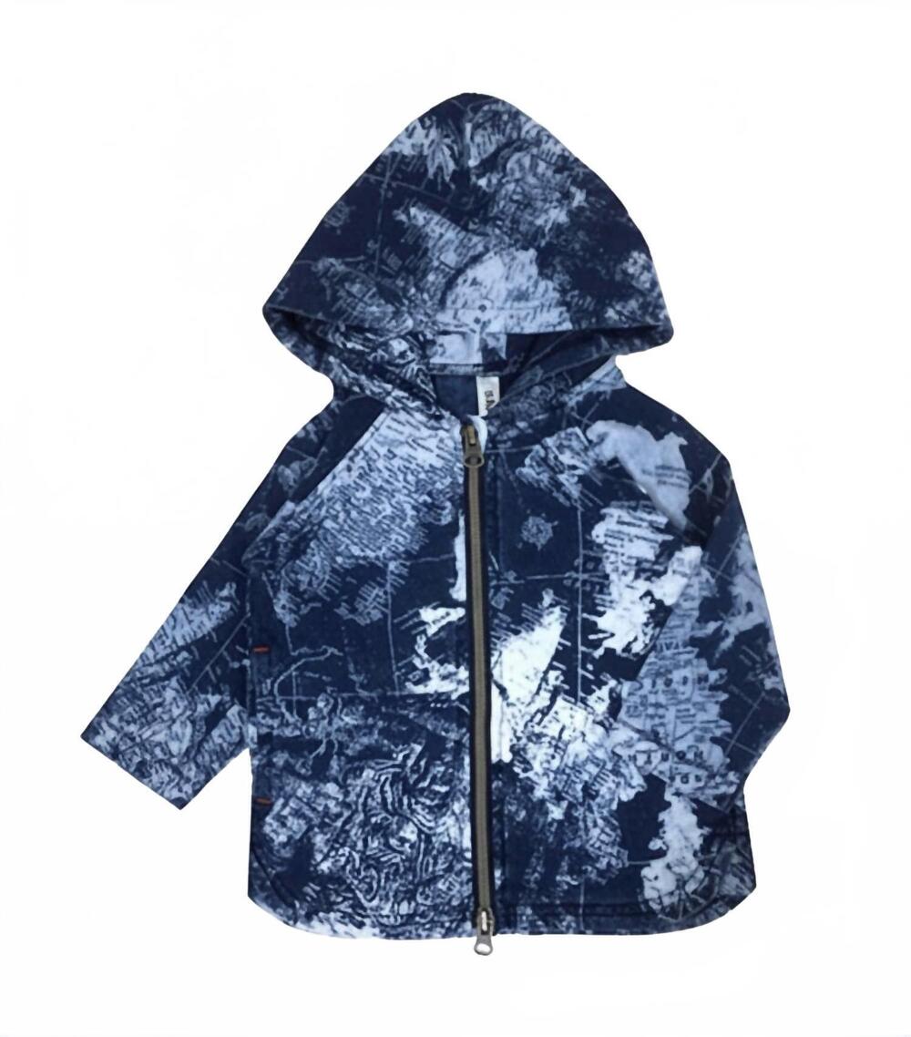 NEW BIT'Z KIDS kids globetrotter zip up hoodie in indigo